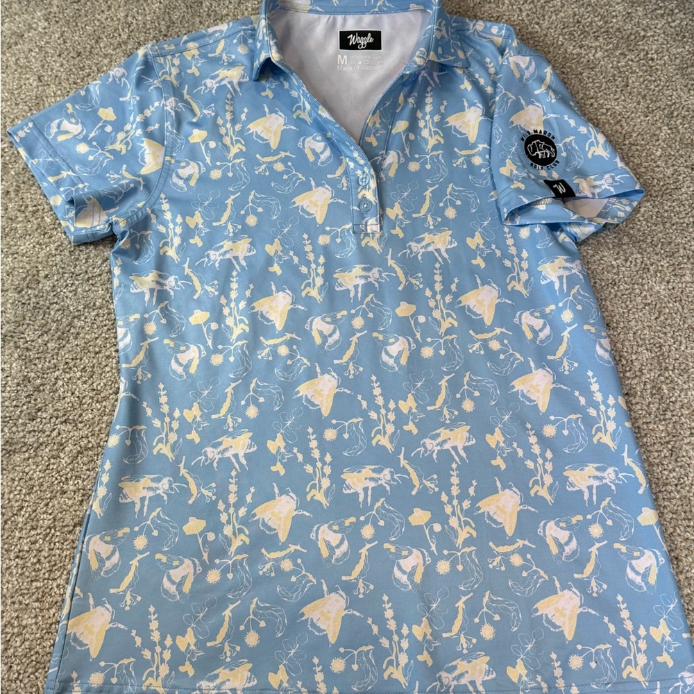 Waggle- Women's Blue Polo Shirt- NWOT- size medium